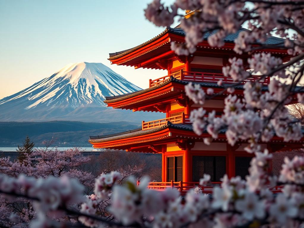 Chureito Pagoda with Mount Fuji