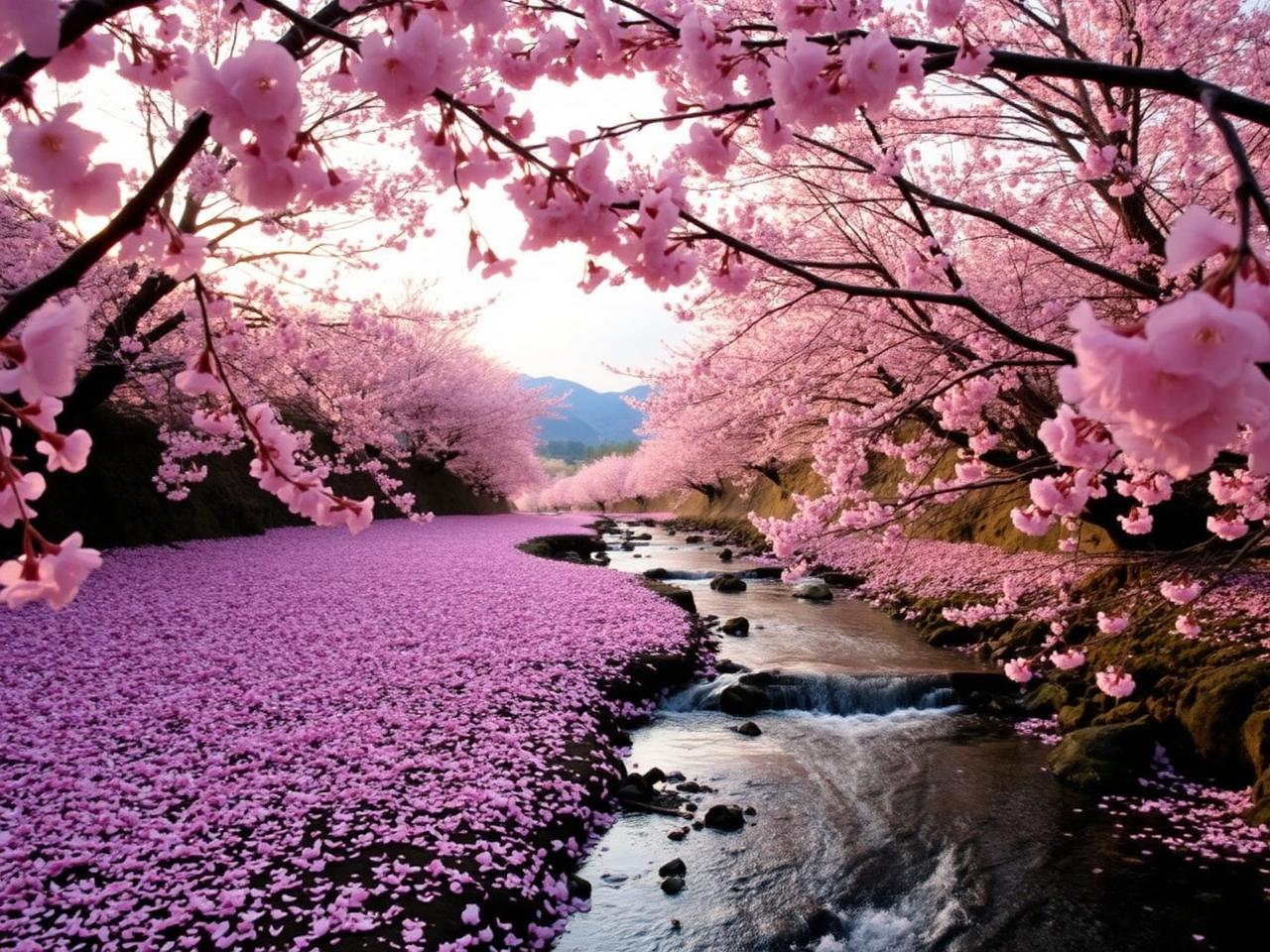 Cherry blossoms with Mt Fuji at Hakone Miyagino