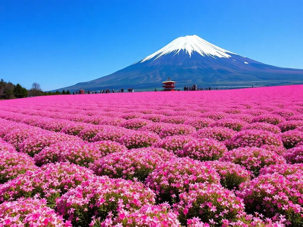 Shibazakura Festival with Mount Fuji